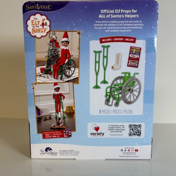 Elf On The Shelf Elfcare Mobility Set 5 Piece Set Wheelchair Crutches NEW - Picture 2 of 4
